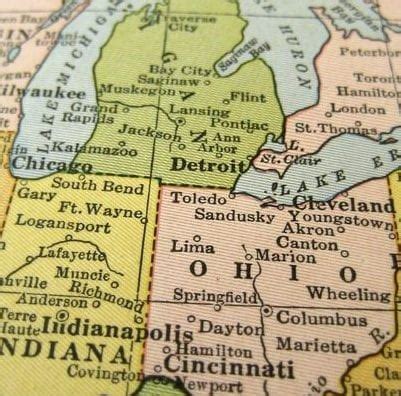 Map Of Michigan And Ohio