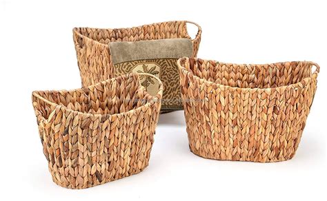 Water Hyacinth Basket Water Hyacinth Woven Basket Set/3 Made In Vietnam ...