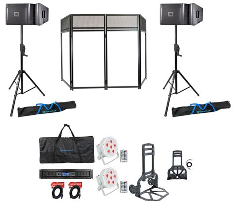 JBL DJ Package w/ VRX932LA-1 Speakers+Stands+Amplifier+Facade+Lights ...