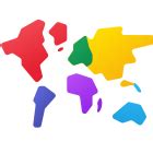 World Map Continents icon in Windows 11 Color Style