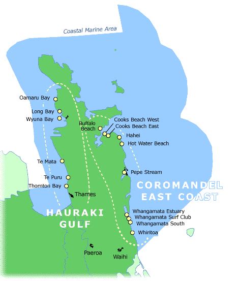 Coromandel Map City Regional | Political Map of New Zealand