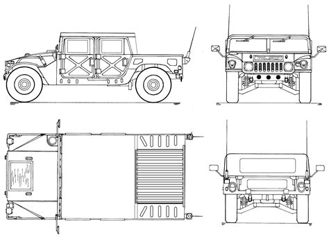 Hummer H2 SUT Blueprint - Download free blueprint for 3D modeling | Hummer, Hummer h2, Hummer cars