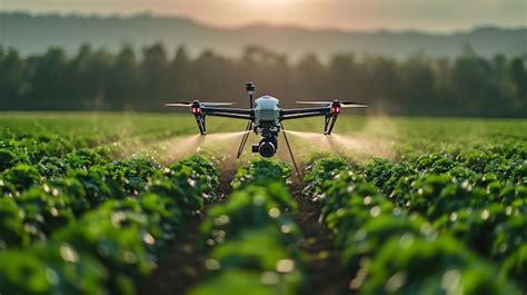 Premium Photo | Precision farming using drones to spray crops a digitalization in farming ...