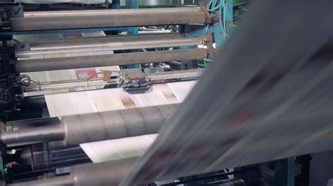 Newspaper printing equipment. Printing machine with newspaper in print house. Stock Footage,# ...