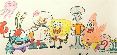 Spongebob Characters Drawing at GetDrawings | Free download