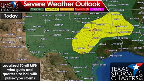 Category 2 Severe Weather Risk for Central, North, NE TX Today