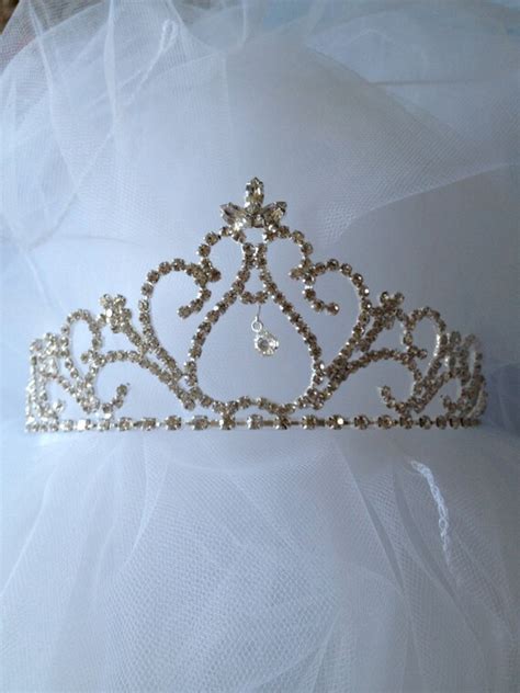 Large Princess Rhinestone Tiara by SparkleByTaylorLynne on Etsy