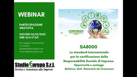 SA8000 - Lo standard internazionale per la certificazione della Responsabilità Sociale di ...