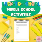 Middle School 1st Day Activities Teaching Resources | TpT