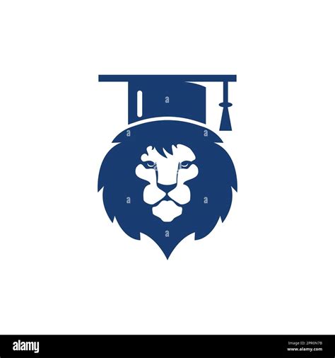 Lion Student vector logo design. Lion academy logo concept Stock Vector ...