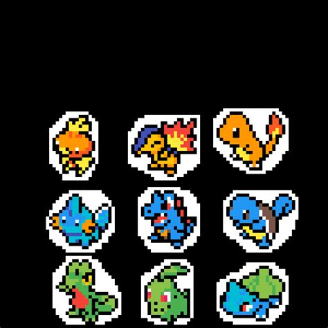 Editing pokemon gen 1, 2 and 3 starters - Free online pixel art drawing ...