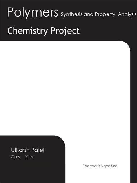 Chemistry Project: Synthesis and Property Analysis | PDF | Epoxy ...