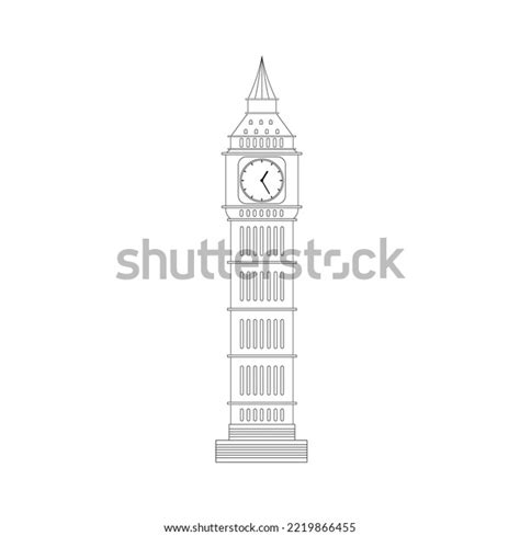 Clock Tower Vector Line Art Clock Stock Vector (Royalty Free ...