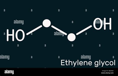 Ethylene glycol, diol, C2H6O2 molecule. It is used for manufacture of ...