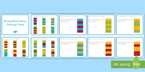 Building Block Patterns Challenge Cards (teacher made)