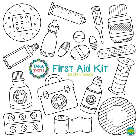 First Aid Kit Digital Stamp First Aid Clipart / Medical Kit - Etsy