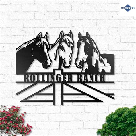 Personalized Custom Horse Ranch Metal Art Sign