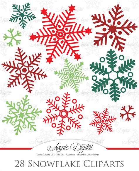 28 Christmas Snowflakes ~ Illustrations on Creative Market