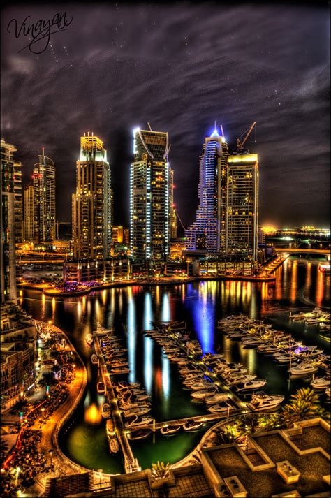 Dubai Marina Night HDR by vinayan on DeviantArt