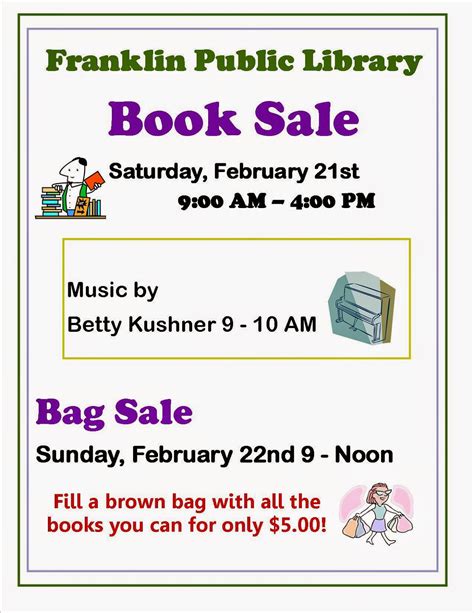 Franklin Matters: Franklin Library - Book Sale / Bag Sale - Feb 21 - 22