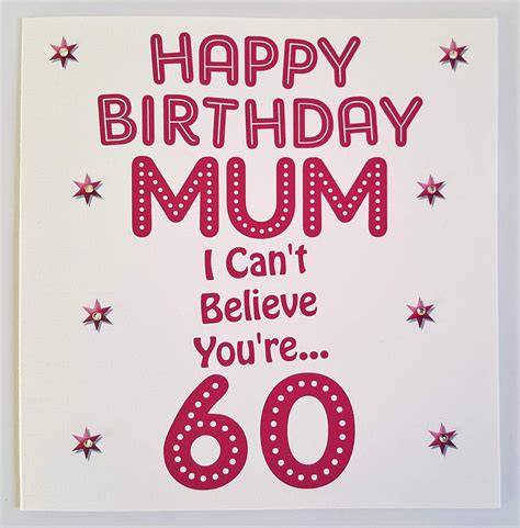 Happy Birthday Card - MUM 60th Birthday - Handmade: Amazon.co.uk: Kitchen & Home