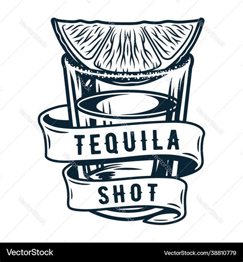 Tequila shot cocktail with tropical lime and salt Vector Image