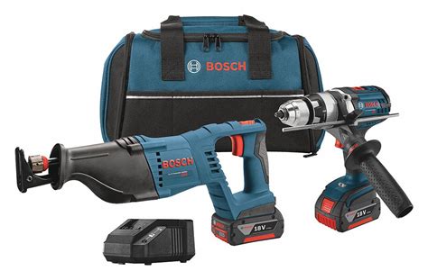 BOSCH Standard Cordless Combination Kit, 18.0 Voltage, Number of Tools 2 - 45MW49|CLPK203-181 ...