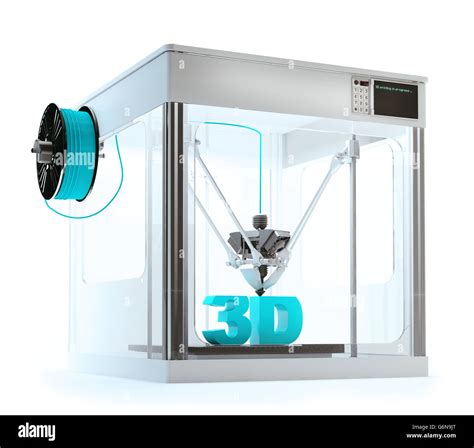 3D printer machine printing a 3D text - rapid prototyping 3D ...