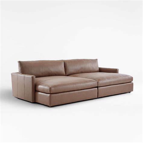 Lounge Leather 2-Piece Double Chaise Sectional Sofa | Crate & Barrel