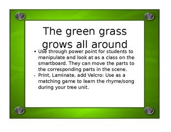 The green grass grows all around Rhyme/Song Tree Unit *FREE* by ASD Outreach