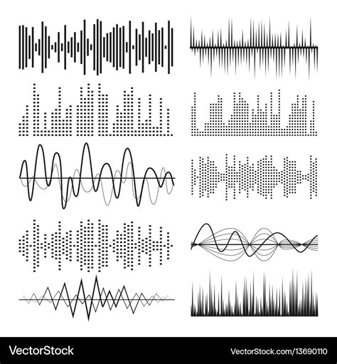 Music sound waves pulse abstract audio Royalty Free Vector