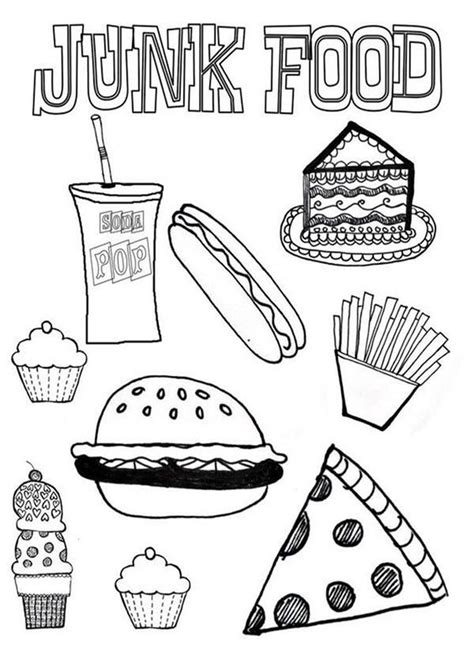 Junk Food Coloring Page - 164+ File Include SVG PNG EPS DXF