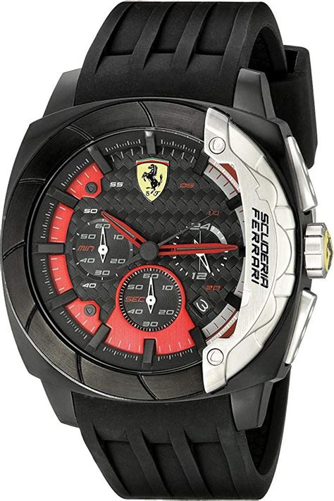 Ferrari Men's 830205 Aerodinamico Black Watch with Textured Silicone Band | Luxury watches for ...