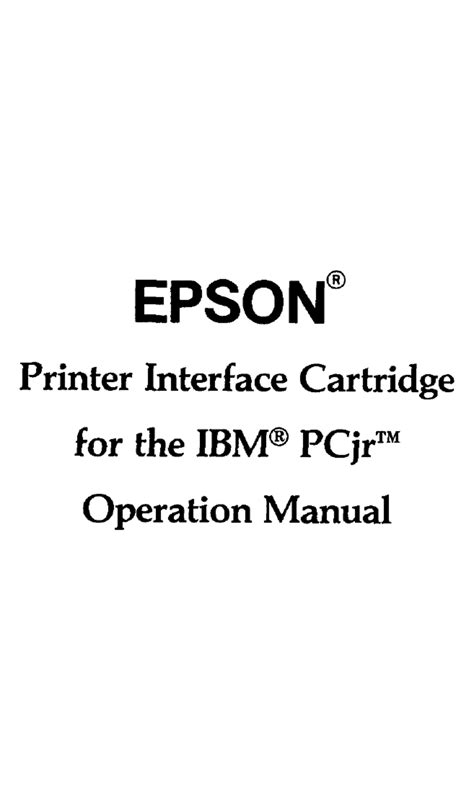 EPSON PRINTER INTERFACE CARTRIDGE OPERATION MANUAL Pdf Download ...