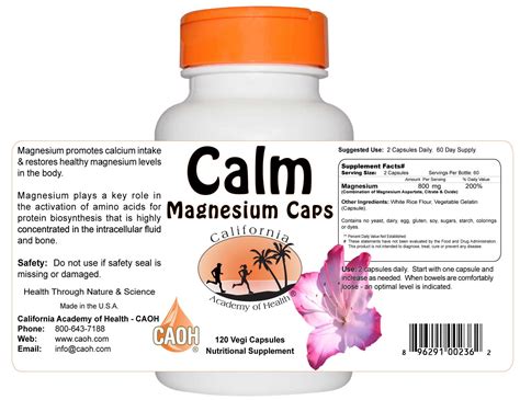 Calm Natural Magnesium 120 Capsules-r00236