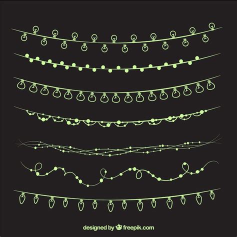 Free Vector | Hand drawn string lights set