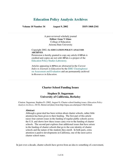 (PDF) Charter school funding issues