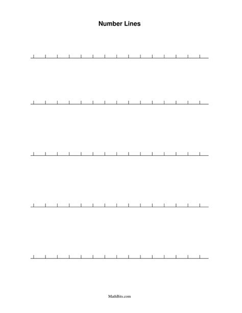 Blank Number Lines Printable