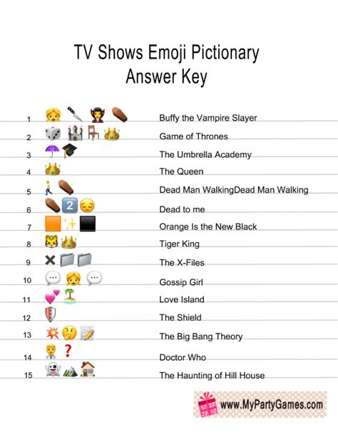 Free Printable TV Shows Emoji Pictionary Quiz Guess The Emoji Answers ...