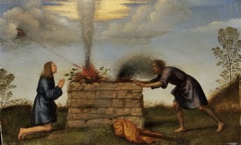 The Sacrifice of Cain and Abel Painting | Mariotto Albertinelli Oil ...