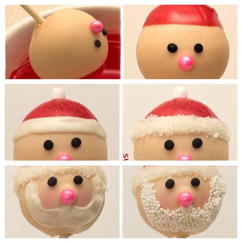 Santa cake pops | Christmas food treats, Cake pop recipe, Christmas treats