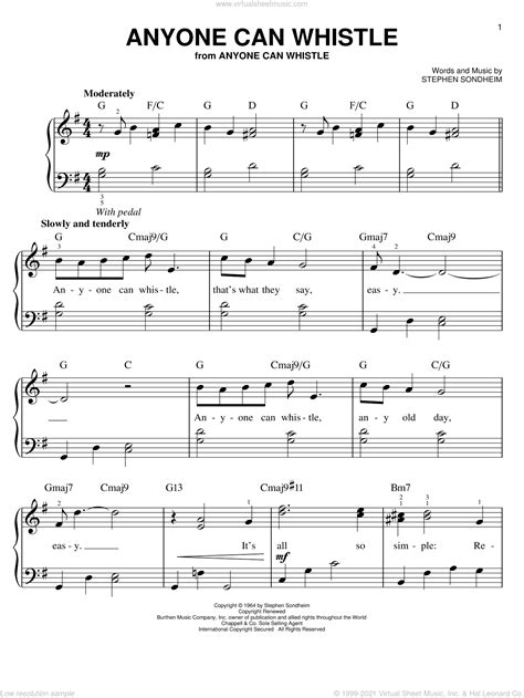 Sondheim - Anyone Can Whistle sheet music for piano solo [PDF]