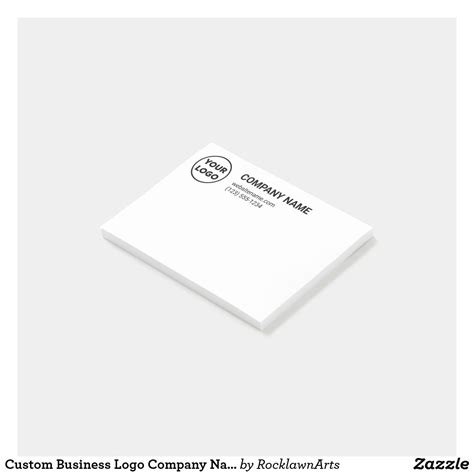 Custom Business Logo Company Name Contact Info Post-it Notes | Zazzle.com | Post it notes ...