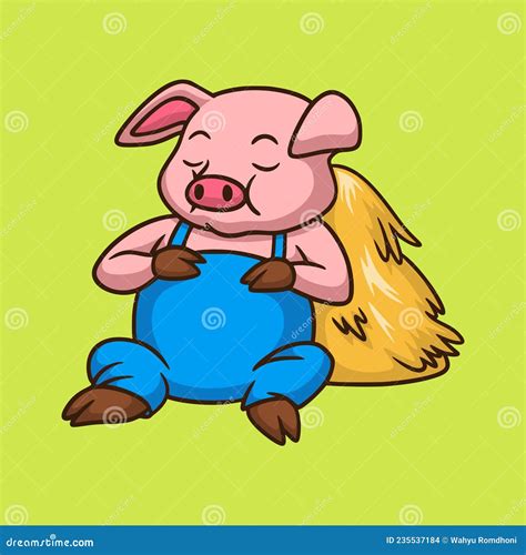 Cartoon Animal Design Sleeping Pig Stock Vector - Illustration of dirt ...