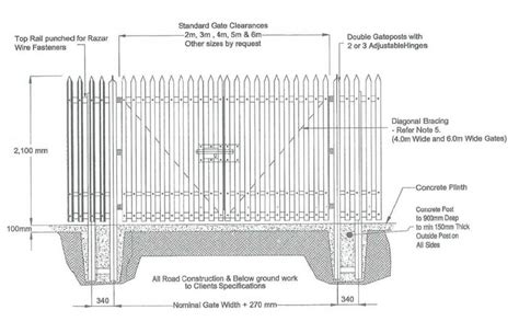 Steel Palisade Fence with Gates and Barbed Wire for Perimeter Security ...