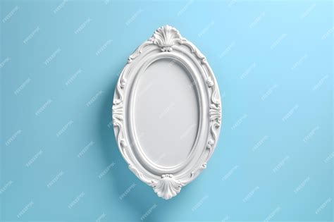 Premium Photo | A white oval frame on a blue background