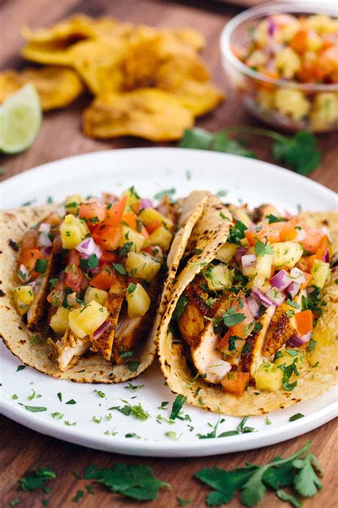 Blackened Chicken Tacos with Pineapple Salsa Recipe | Jessica Gavin