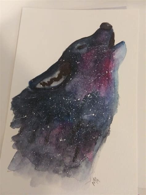 Galaxy Watercolor Wolf - Etsy | Watercolor wolf, Watercolor galaxy ...