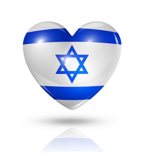 Premium Photo | Love israel heart flag icon