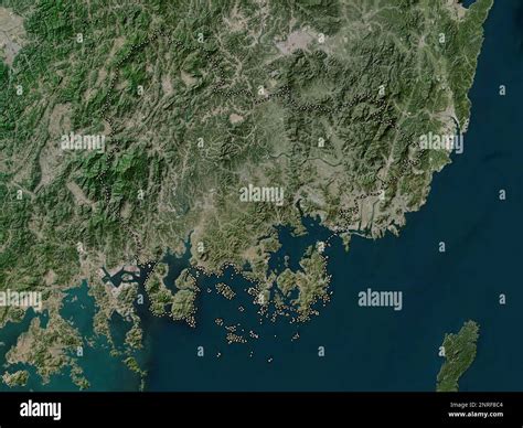 Gyeongsangnam-do, province of South Korea. Low resolution satellite map ...